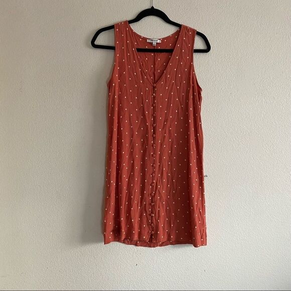 Madewell Mini Orange and White Polka Dot Tank Dress - Picture 8 of 14